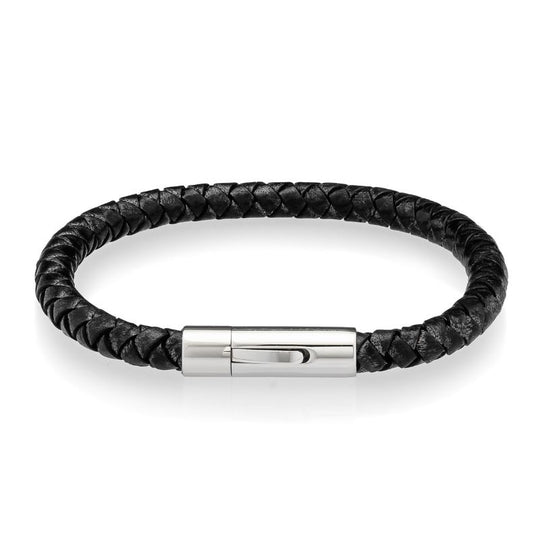 emf bracelet brown black leather