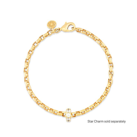 Rolo chain EMF bracelet 18k gold